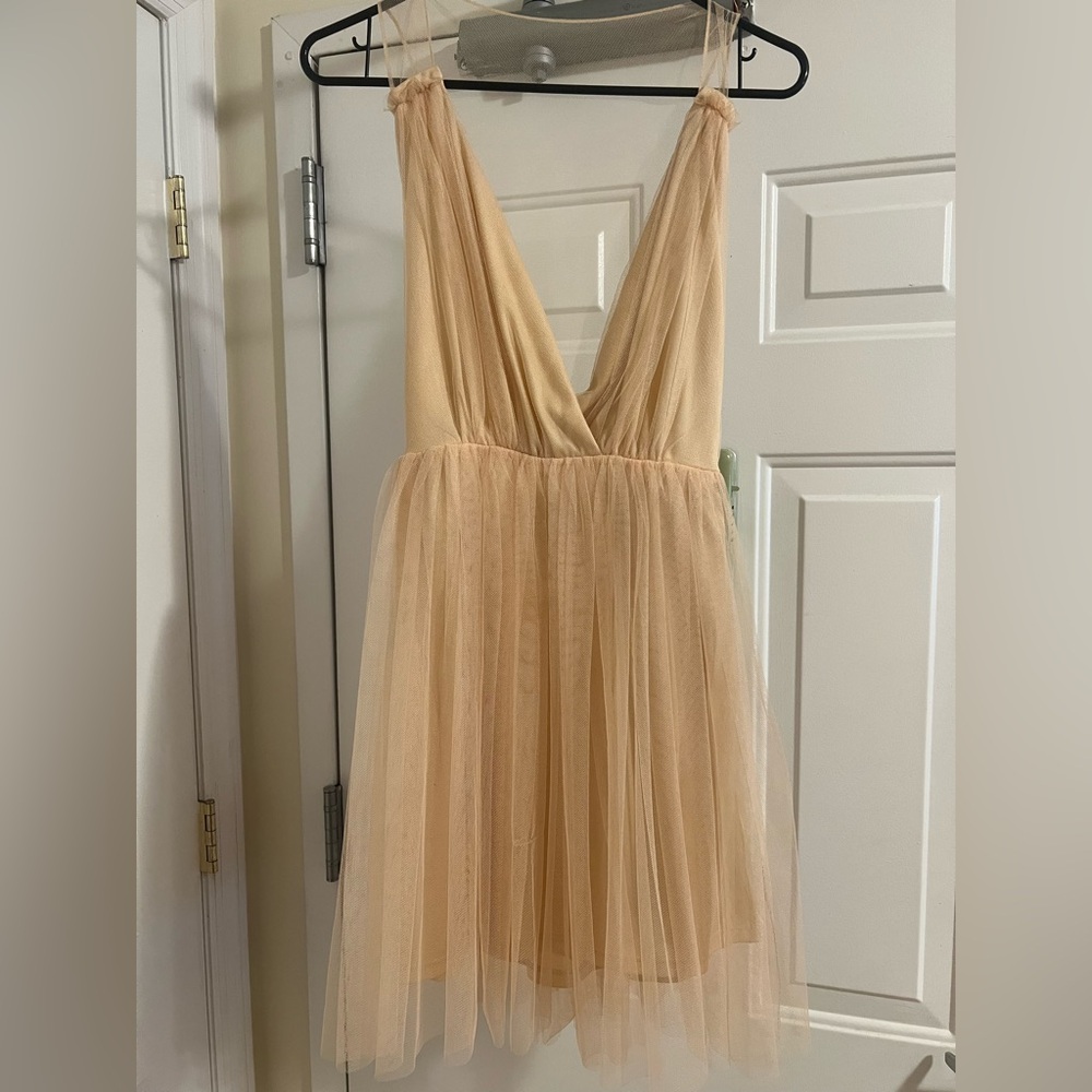 ASOS Cream Mesh Dress